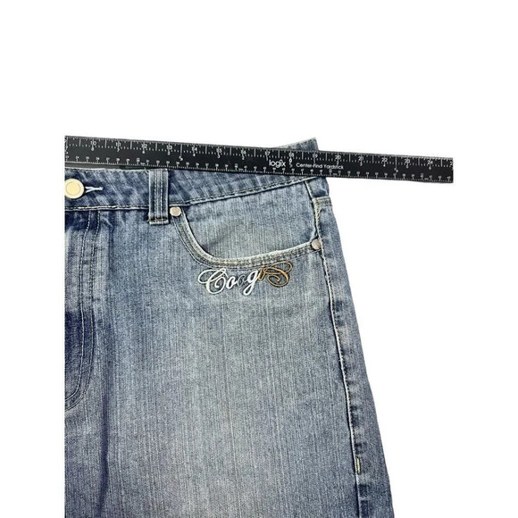 Coogi Shorts 40 Meas 38 Blue Denim Embroidered VTG Y2K Baggy Hip Hop Jean Jorts - Picture 10 of 13